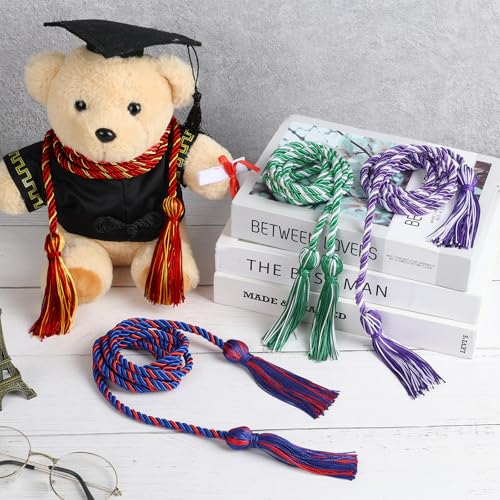 Image of Graduation Honor Cord 68 inch Grad Braided Honor Cords with Tassel Honor Rope Grad Cords for Graduation Students Bachelor Master Doctoral Gown Grad Decor (Burgundy and Gold)