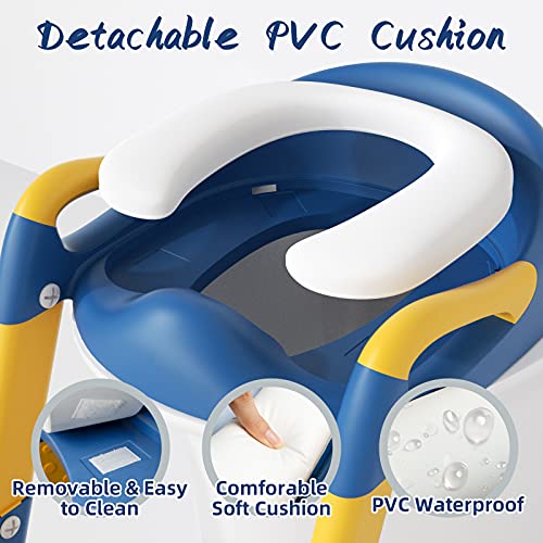 YMINA-Potty-Training-Seat-with-Step-Stool-Ladder-for-Boys-Girls-Potty-Toilet-Seat-with-Handles-Splash-Guard-Foldable-Adjustable-Comfotable-and-Anti-Slip-Pad-for-Kids-Baby-Blue