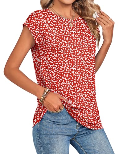 Image of Zeagoo Womens Tops Summer Casual Cap Sleeve Tshirts Shirts Business Dressy Spring Fashion Outfits Trendy Clothes