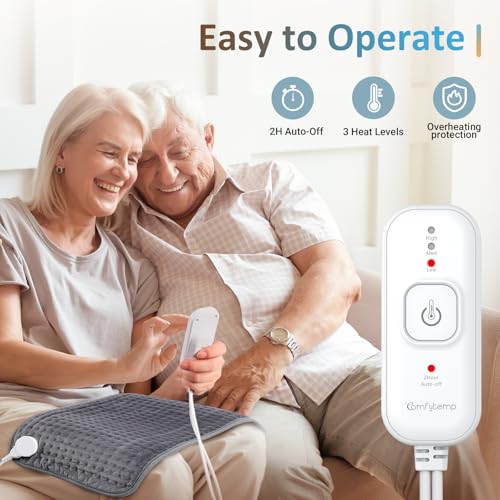 Image of Comfytemp Heating Pad for Back & Period, FSA Eligible Electric Large Heat Pad, Fathers Day Dad Gifts for Men Women Mom Birthday, HSA Approve Moist Neck Shoulder Legs Knee Heated Pads Washable, 12 inchx24 inch