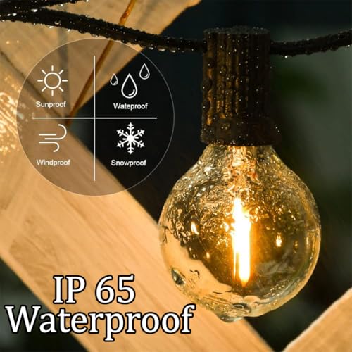 Image of fizzytech Outdoor G40 LED Globe String Lights, 25 Feet 25 Bulb Light for Backyard, Terrace, Cafe, Garden, Balcony, Party Decor and Diwali Home Decoration