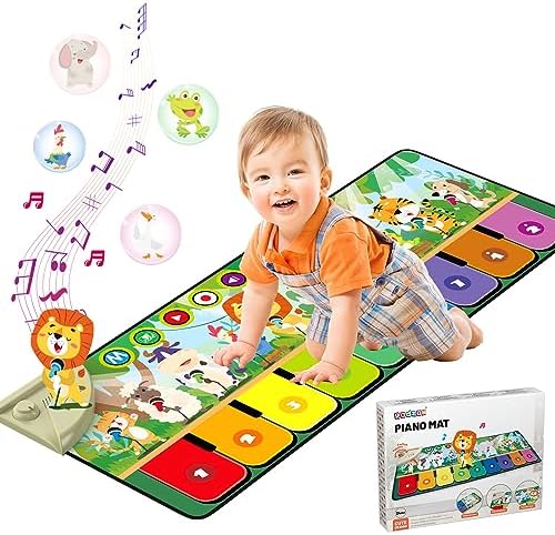 Rodzon 63301 Baby Spielzeug ab 1 Jahr, Musikmatte Kinder 19 Liedern 10 Tieren, Kinderspielzeug ab 1 2 3 Jahre Klaviermatte Geschenk Mädchen Junge Weihnachts Geburtstag