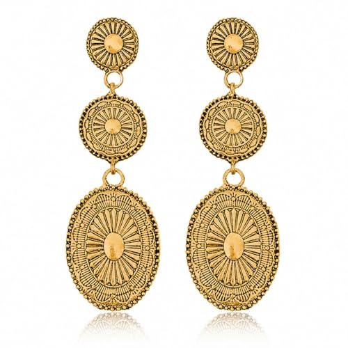 Western Earrings Outfit for Women Oval Silver Earrings Dangle Turquoise Western Jewelry Country Concert Outfits for Women Dress Cowboy Chic Rodeo Outfit Shirts Dress Accessories