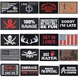 GYGYL 20Pcs Tactical Flag Patch, Hook Fastener American Military Patches Set for Tactical Caps, Bags
