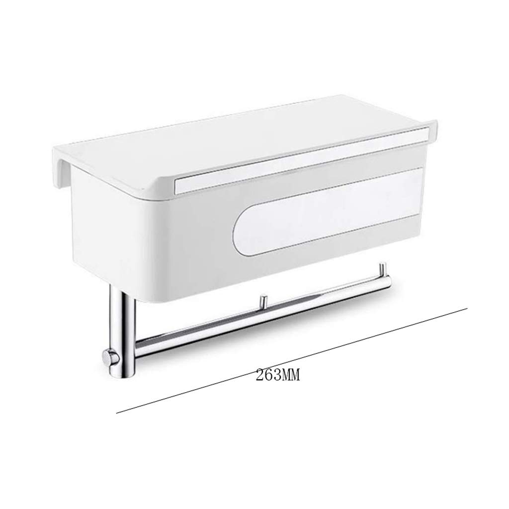 Stały uchwyt na papier toaletowy, Toilet Paper Holder ABS And Copper Alloy Wall Mount With Shelf For Phone Tablet Glasses