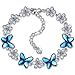 Qianse Joy of Spring Blue Butterfly Tennis Bracelet Swarovski Crystals Jewelry for Women Christmas Gifts Anniversary Gifts Birthday Gifts for Women Gilrlfriend Wife Daughter Sister
