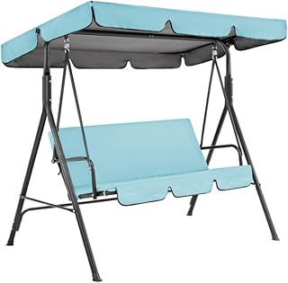 UTOYA Toldo Recambio Balancin De Jardin con Cubierta Asiento 2/3 Plazas, Impermeable Tarea Pesada Poliéster Sombrilla, Anti-Ultravioleta Patio Jardín Cubrir (Color : Azul, Size : 55.9x47.2x7.1in)
