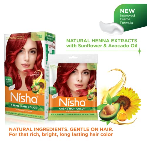 Nisha Cream Hair Color (150 Ml/Each) Flame Red Pack Of 1 #TOP4