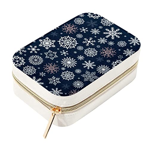 Boîte à bijoux en velours bleu flocon de neige, le cadeau parfait