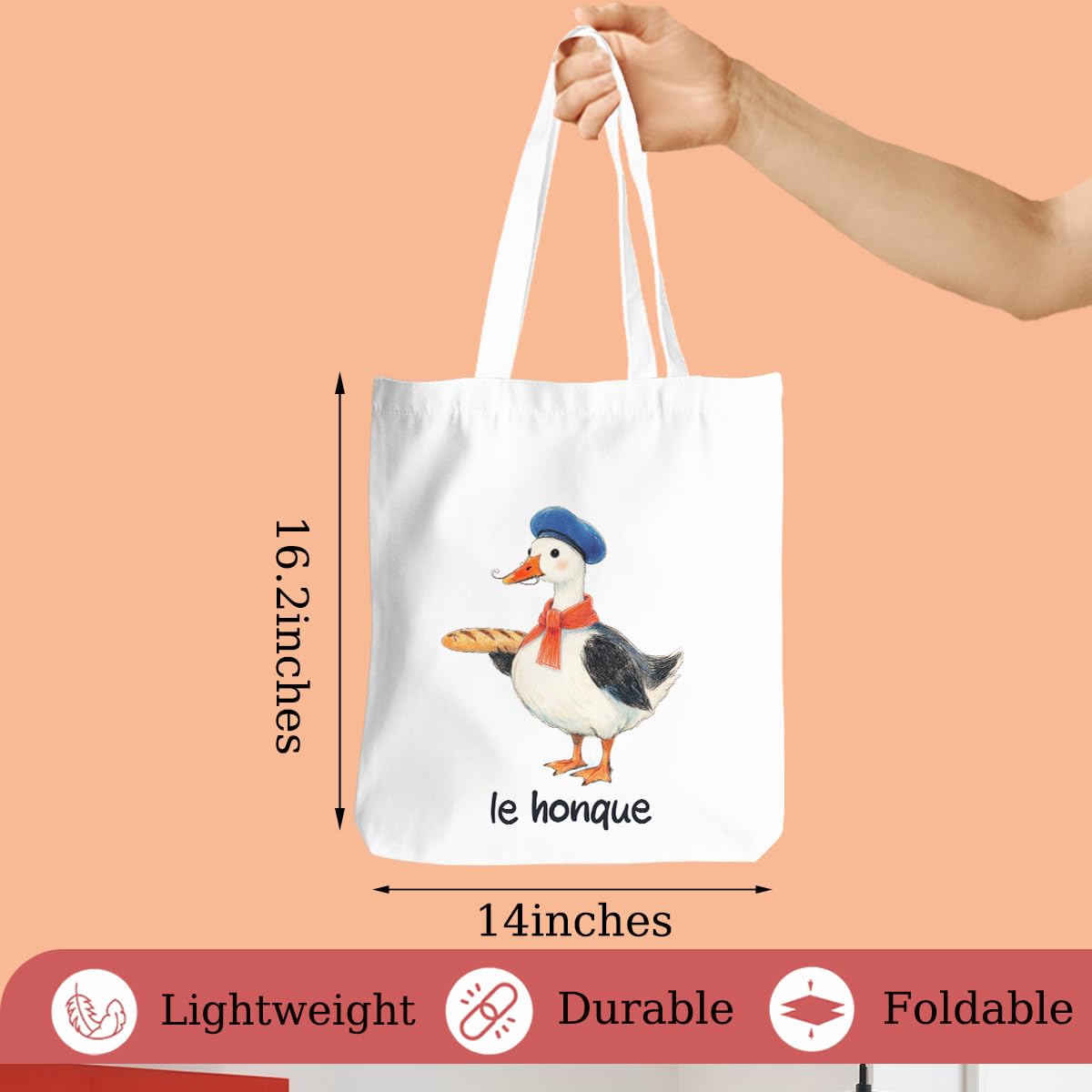 Funny Animal Tote Bag, Trendy Meme Large Capacity Reusable Grocery Bags, Travel Canvas Beach Bag Gifts for Women