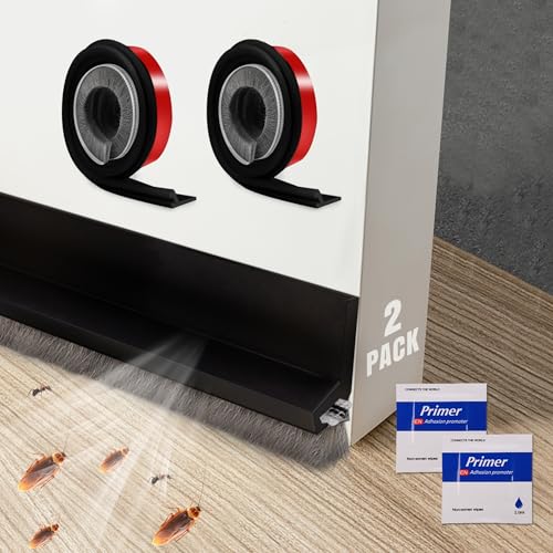 Selbstklebender Türdichtung Zugluftstopper mit Schallschutz Bürste: 2 Stück Kälteschutz Gegen Insekt Dichtungsband für Türen Dichtung Luftzugstopper für Door Stopper Windschutz Staubschut （100*3.5cm）