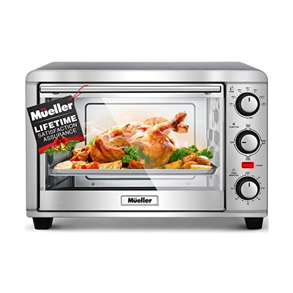 Mueller AeroHeat Convection Toaster Oven, 8 Slice, Broil, Toast, Bake