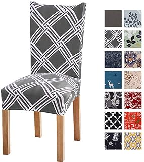 Printed Dining Chair Slipcovers, Removable Washable Soft Spandex Stretch Chair Covers Banquet Chair