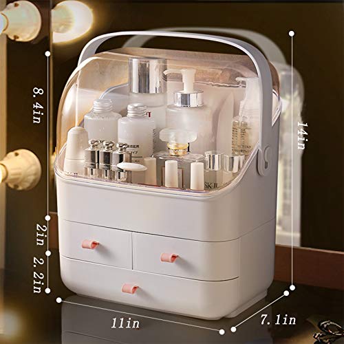 Upgraded Makeup Organizer, Large cosmetic storage box,Waterproof