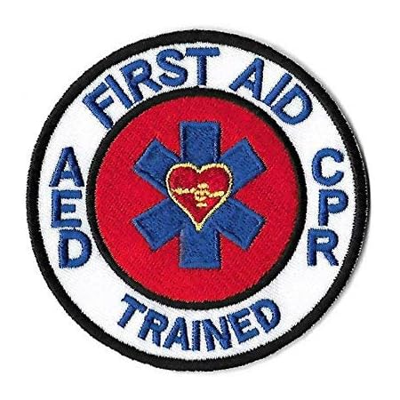 Amazon.com: First Aid AED CPR Trained Patch (3 Inch) Embroidered Iron ...