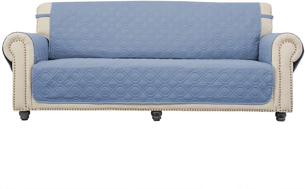 Ameritex Sofa Cover Reversible Water Resistant Furniture Protector Sofa Cover with Elastic Strap Couch Cover for Pet Dog Children