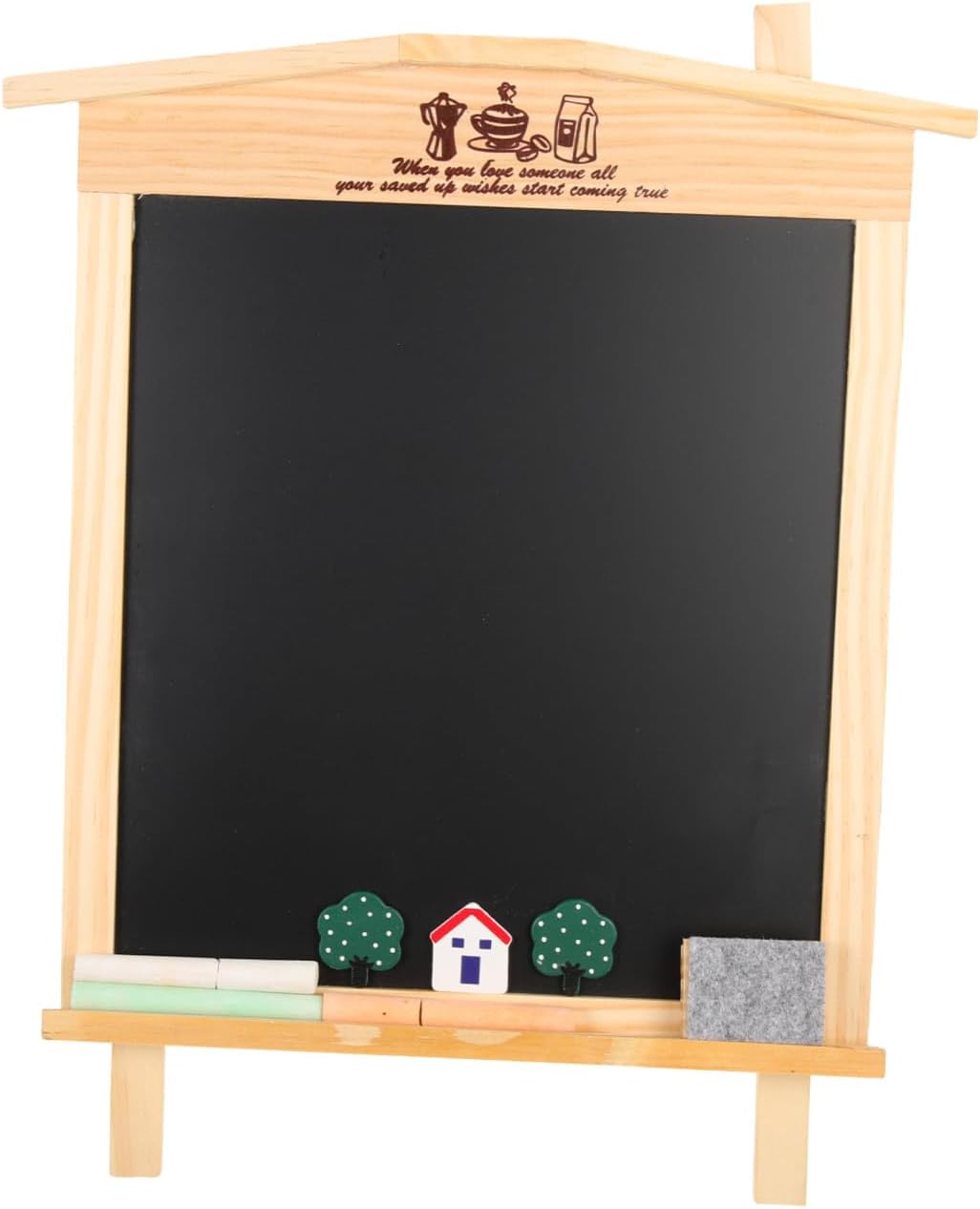 DOITOOL Desktop Chalkboard Sign with Base for Boy Girl Weddings and Cafes Small Wooden Blackboard for Messages Menus and Crafts and Versatile Tabletop Display
