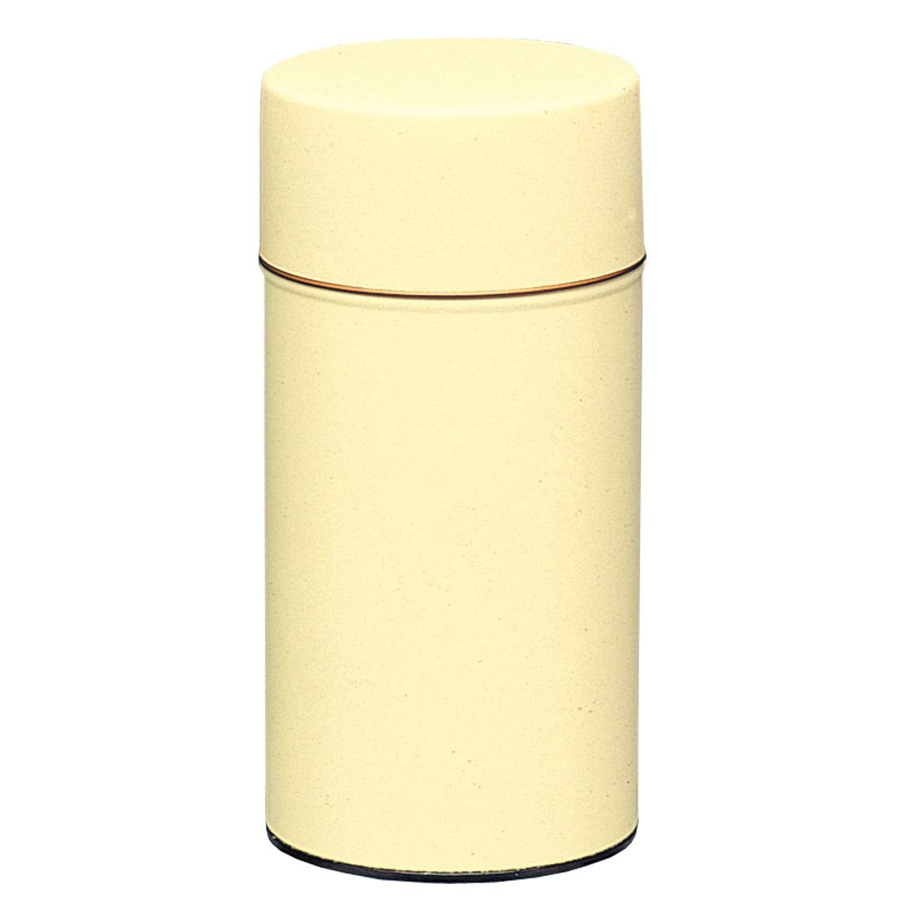 Tokyo Matcha SelectionCrepe steel tea caddy can - 2 color - 3 size - for tea leaf [Standard ship by SAL: NO tracking number & insurance] (Cream, L)