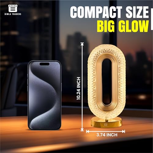 Image of CRAE Oval Crystal Desk Lamp-Touch Control Night Light with Stand, Bedside Lamp, Home Furnishing Decoration, Perfect for Gifts (Oval)