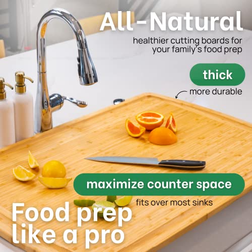 Image of 4XL Bamboo Butcher Block Cutting Board - Extra Large Cutting Boards for Kitchen 36 x 24 - Wood Countertop 24 x 36 Cutting Board - Single Tone