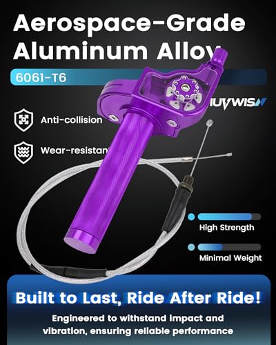 Image of Mini Bike Throttle Kit 7 /8 inch 22mm MiniBike Throttle Assembly + Throttle Cable CNC Quick Twist Universal for Dirt Pit Bike Motorcycle CT200U CT200U-EX BT200X CRF KLX SSR 50 110 125 250 Purple