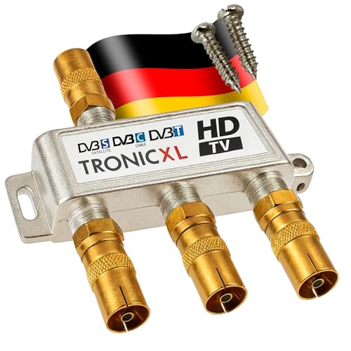 TronicXL Splitter Satellitare 4K A 6 Prese BK 3D / HD TV Compatibile Con PYUR Telecolumbus Primacom Vodafone Unitymedia FM