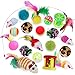 WELLXUNK Juguete Interactivo para Gatos, 20 Piezas Set di Juguetes para Gatos Interactivo Ratón, Juguetes para Gatos con Bolas Varita, Juguetes para Gatos con Plumas Túnel