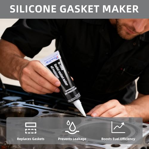 Image of High Temperature RTV Silicone Gasket Maker Grey 3.53 Oz 3 Pack | Oil Resistance Sealant High Strength Flange Sealing for Automotive Motorbike Machine Equipment Repairing