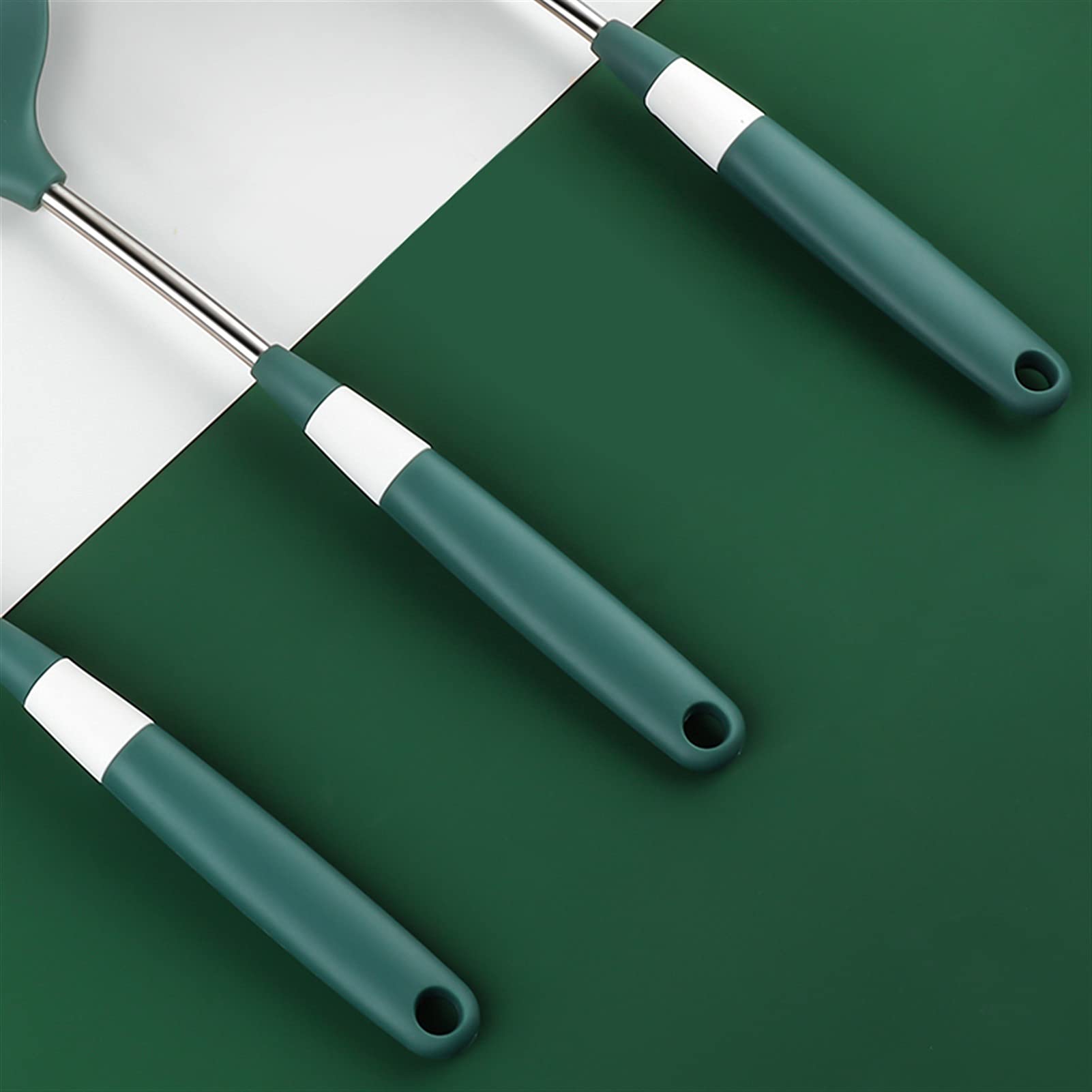 Spatula Juego de espátulas de cocina diarias de silicona resistente al calor y acero inoxidable - Espátulas de silicona flexibles for utensilios de cocina antiadherentes - Juego de 3 espátul