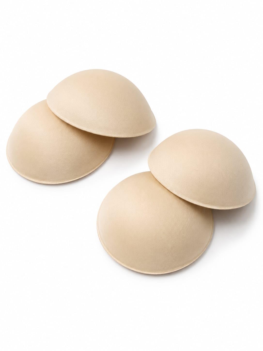 Bra Cup Inserts and Blouse Pads - Beige Color, Polyester Smooth Finish Round Shape, Lightweight & Breathable (Pack of 2 Pairs, 4 Pieces)-picture-15
