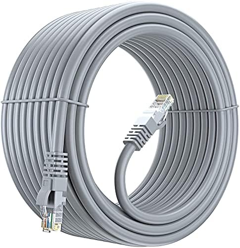 FEDUS Cat7 Ethernet Laptop Cable Pure Bare Copper Double Shielded Outdoor & Indoor Lan Wire Heavy Duty High Speed Solid 24 AWG Network Cable 10Gbps, 600Mhz, Weatherproof S/FTP UV Resistant (25M)