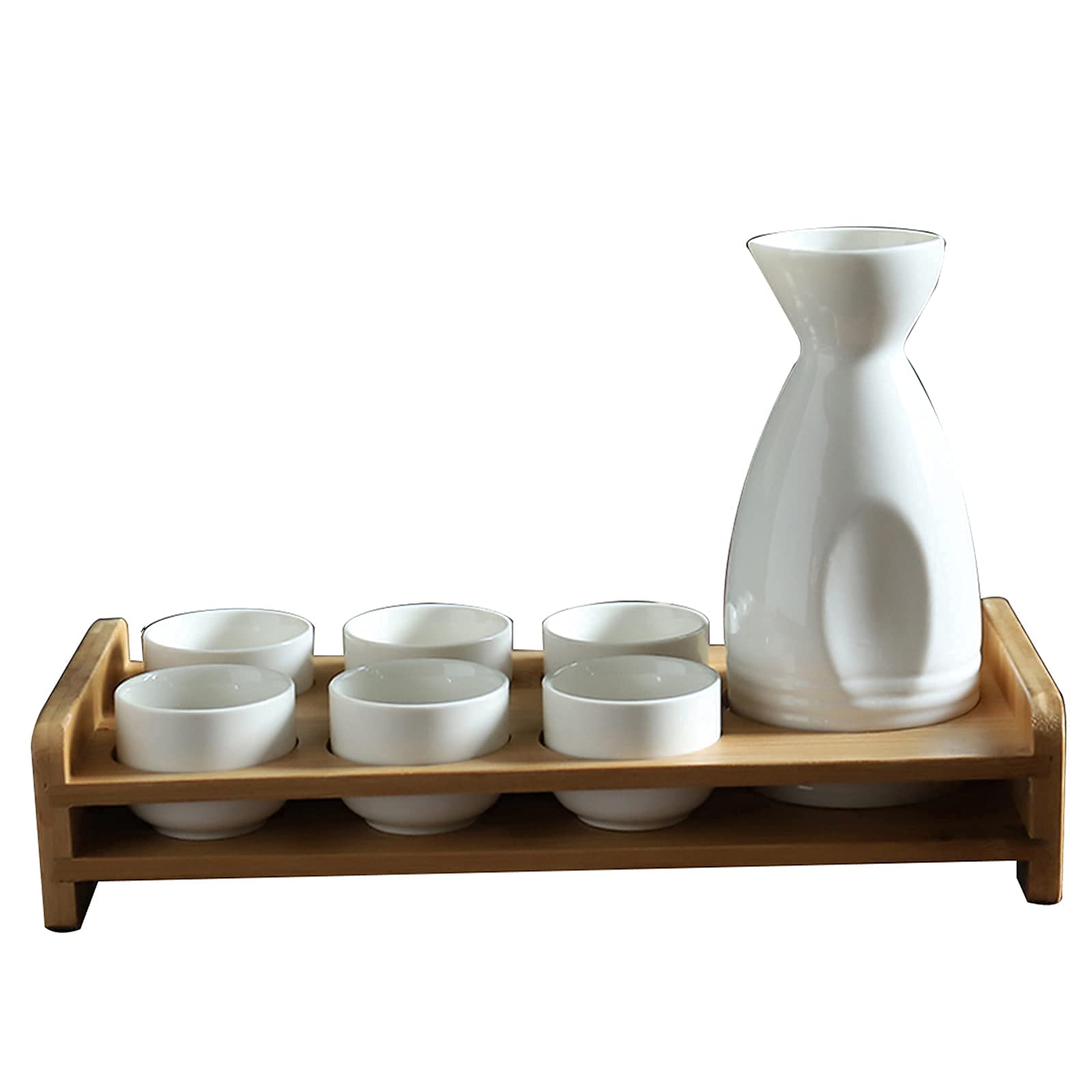 Amazon｜酒器棚付き日本酒7ピース酒器セット伝統的な磁器陶器