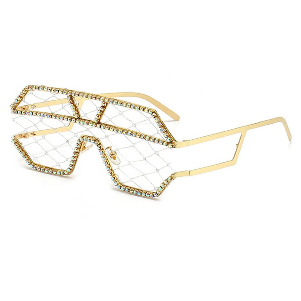 Trends Spitze Punk Brille Damenmode Diamanten Sonnenbrille Weiblich Übergroße Persönlichkeit Einteilige Strass Brille