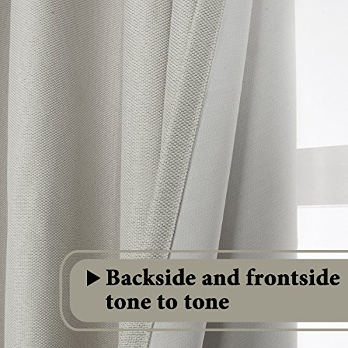 H.versailtex Ultra Sleep Energy Saving Rich Linen Grommet Window Curtains For Spring Season, Room Darkening Curtain Panel For Bedroom, 52 By 63 Inch- Ivory Single Panel #TOP2