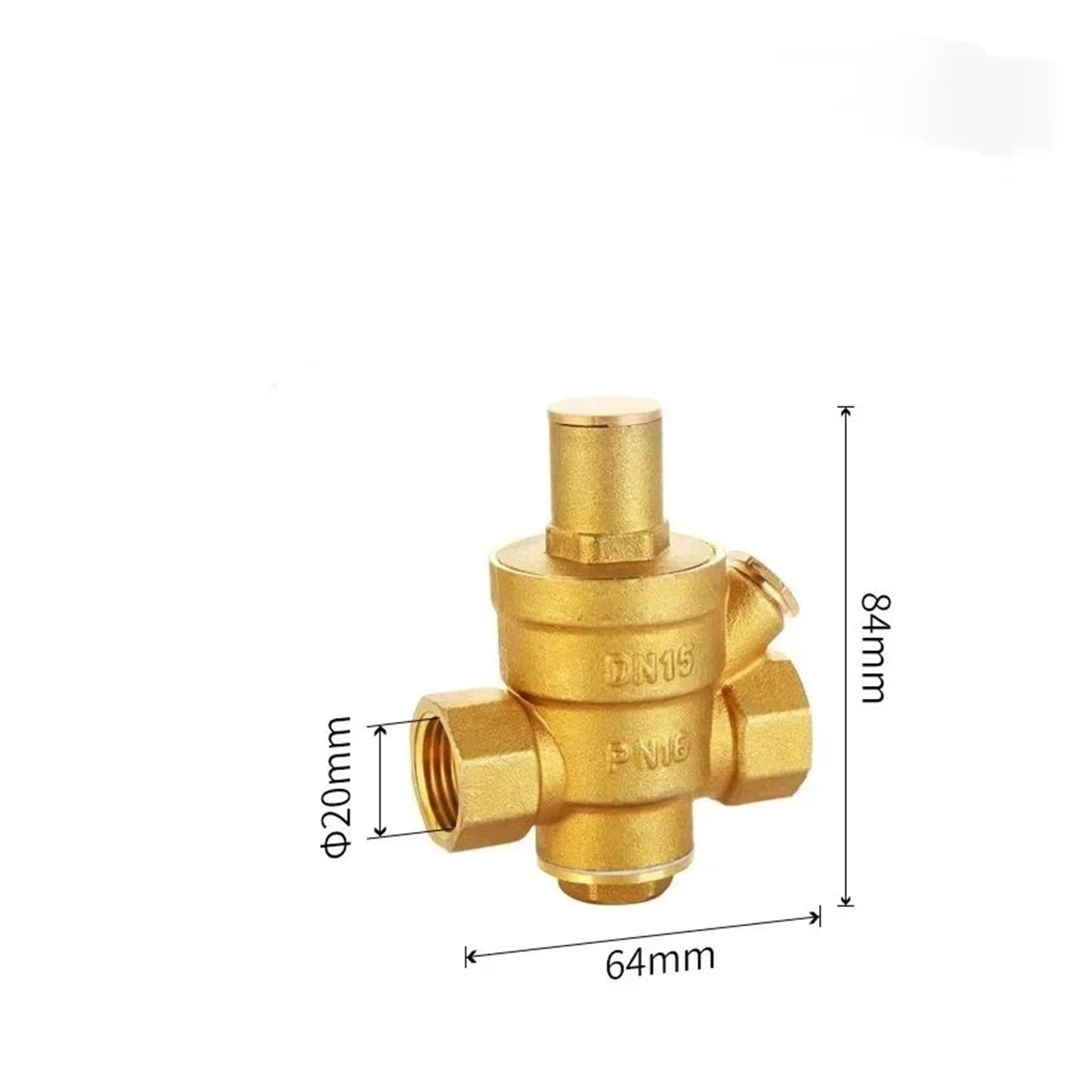 Generisch G 1/2 "3/4" 1 "2" Messing Wasserdruckminderer Aufrechterhaltungsventil DN15/DN20/DN25/DN32 Regler Einstellbares Überdruckventil Manometer(DN50,With Gauge)