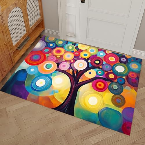 Tapis Entrée Abstrait Antidérapant Lavable en Machine 50x80cm - 3