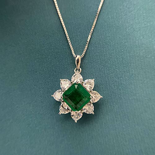 Collier émeraude en diamants carbone 12mm pour femmes