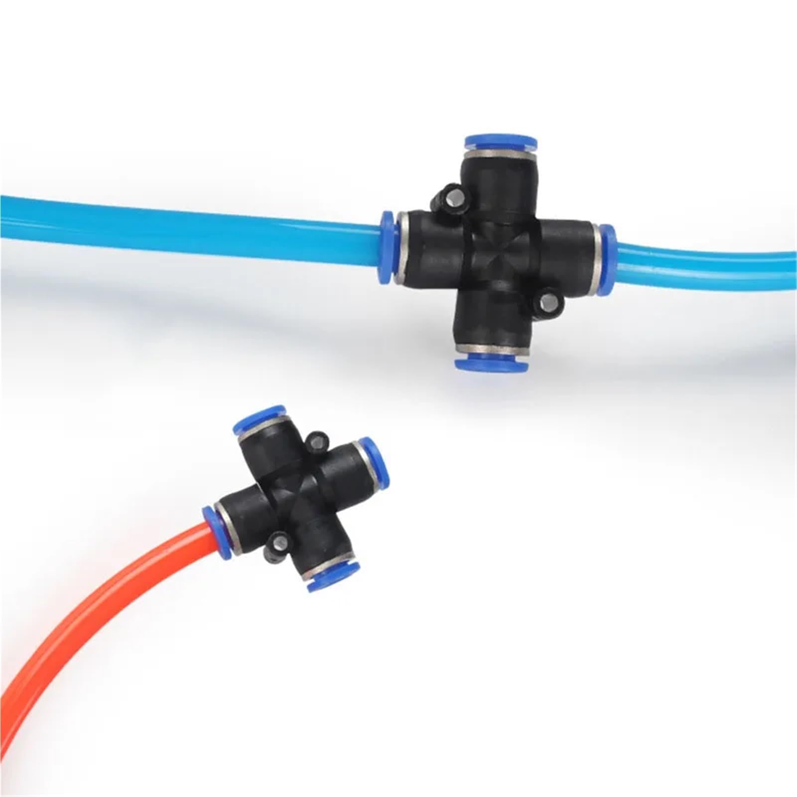 Raccordi pneumatici in plastica a 4 vie a 5 vie, connettori rapidi per tubo dell'acqua, connettore ad aria spinta veloce da 4 mm, 6 mm, 8 mm, 10 mm, 12 (PZA-8)