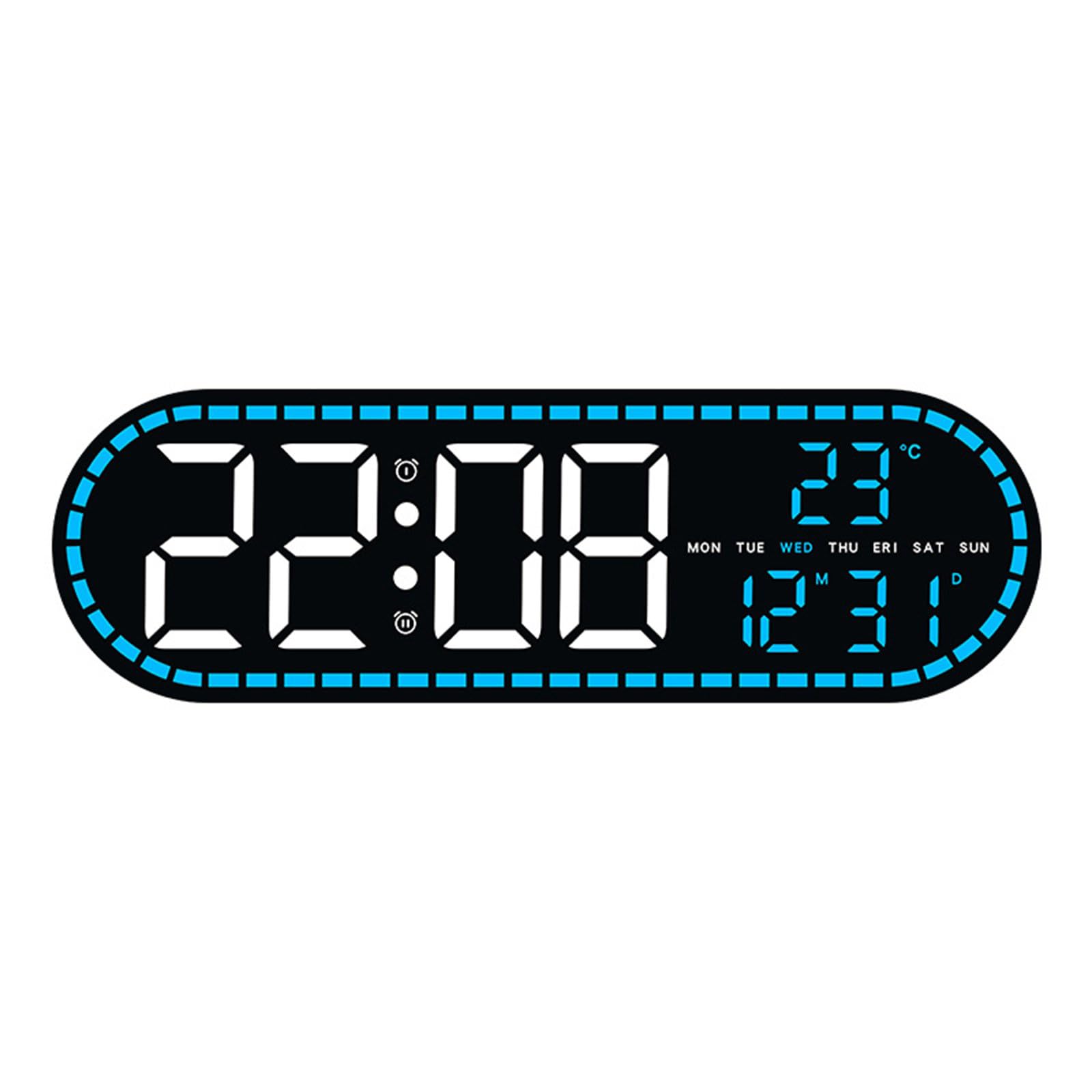 Kaeltsyn Home Geometric Digital Clock Featuring Temperature, Brightness, Alarm Functions Temp Display Clock