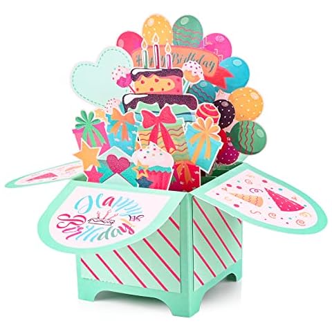 POPGIFTU 3D Pop Up Birthday Card Cake Greeting Card, Handmade Happy Birthday Pop Up Card, Happy Birthday Cards for Boy, Girl, Family, Friend Cover