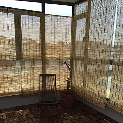 WYCD Reed Vorhang Rollo - Sonnenschutz Und Sichtschutz Rollo,Einfache Montage(Mehrere Größen) Cover