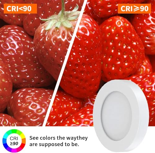 Image of VST Under Cabinet Lights CCT 3000K-6000K, Puck Lights Color Temperature and Brightness Adjustable with Touch Switch and ETL Listed Led Driver, Plug in Led Light for Kitchen Under Cabinet 3pack