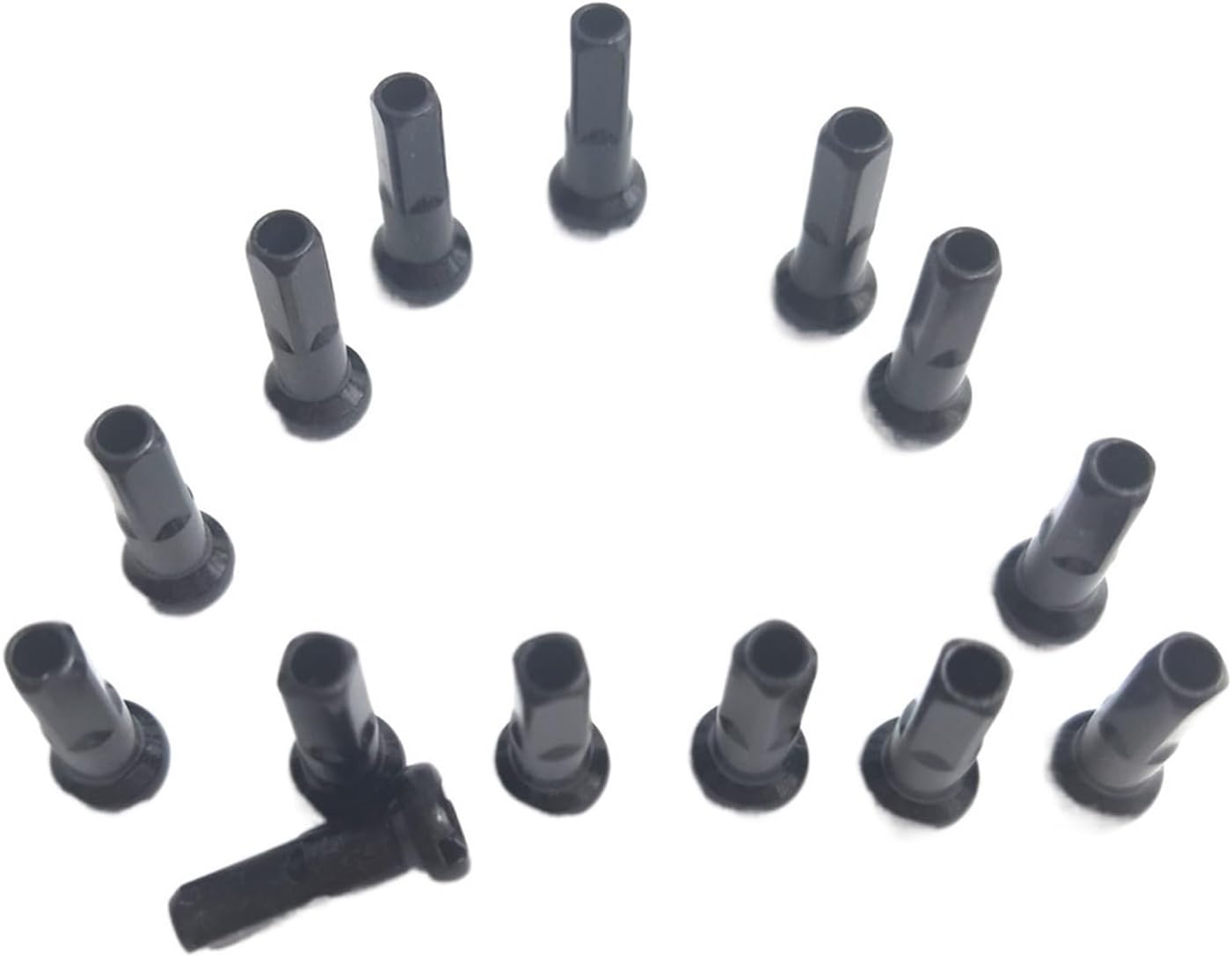 Wheel Spoke Nipples, Round Head Nipples 14G Black Spoke Nipple 12mm 14mm 16mm 14Gauge Aluminum Alloy Spoke Nipples(14mm 80pcs)