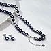 YAMI Tahitian Black Pearl Necklace, Natural Saltwater Cultured Round Pearl 7-7.9mm Strand Necklace with 925 Sterling Silver Clasp, Anniversary Mother's Day Jewelry Gifts for Women