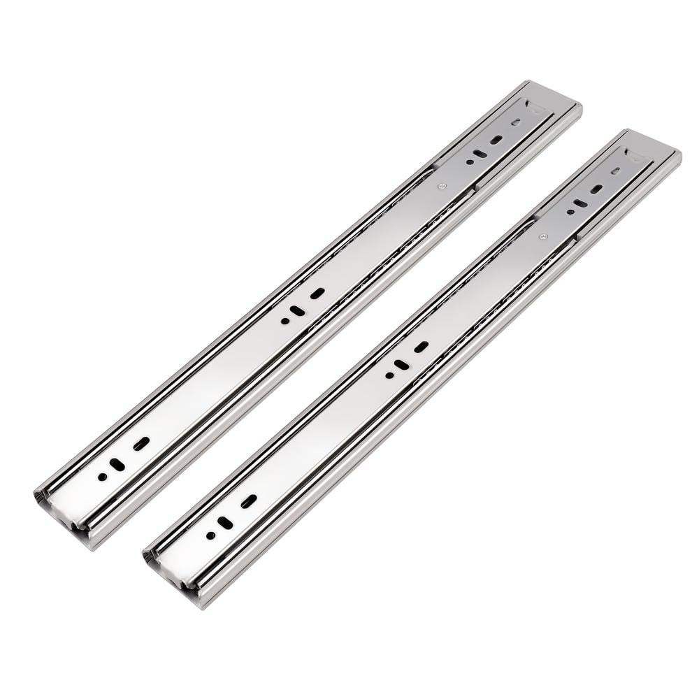 Gobrico Drawer Hardware 16-inch Hydraulic Soft Self Closing Drawer Slides Heavy Duty Full Extension Ball Bearing Drawer Runners 3 Folds 100 lb. 1 Pair