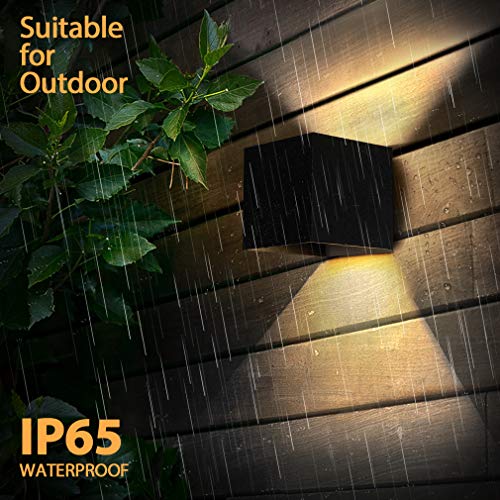 Outdoor Wall Lights Fixtures Wall Mount, Porch Light Dusk to Dawn LED Exterior Light fixtures, 6W Angle Waterproof Adjustment 4000K COB Aluminum Modern Wall Light for Doorway Indoor (2PCS)