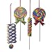 Kurt Adler GLITTER LOLLIPOP ORNAMENT - 4 ASSORTED: 2 EACH ROUND AND 1 EACH STICK AND RIBBON
