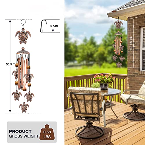 Image of Turtle Wind Chimes for Outside, Sea Turtle Gifts for Women, Turtle Decor