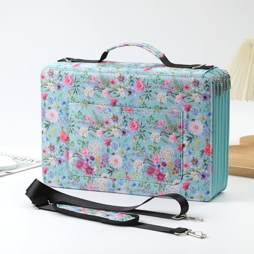 Image of 500 Individual-Slot Colored Pencil Organizer with Zipper - Durable Fabric Art Storage Bag for Painters and Artists