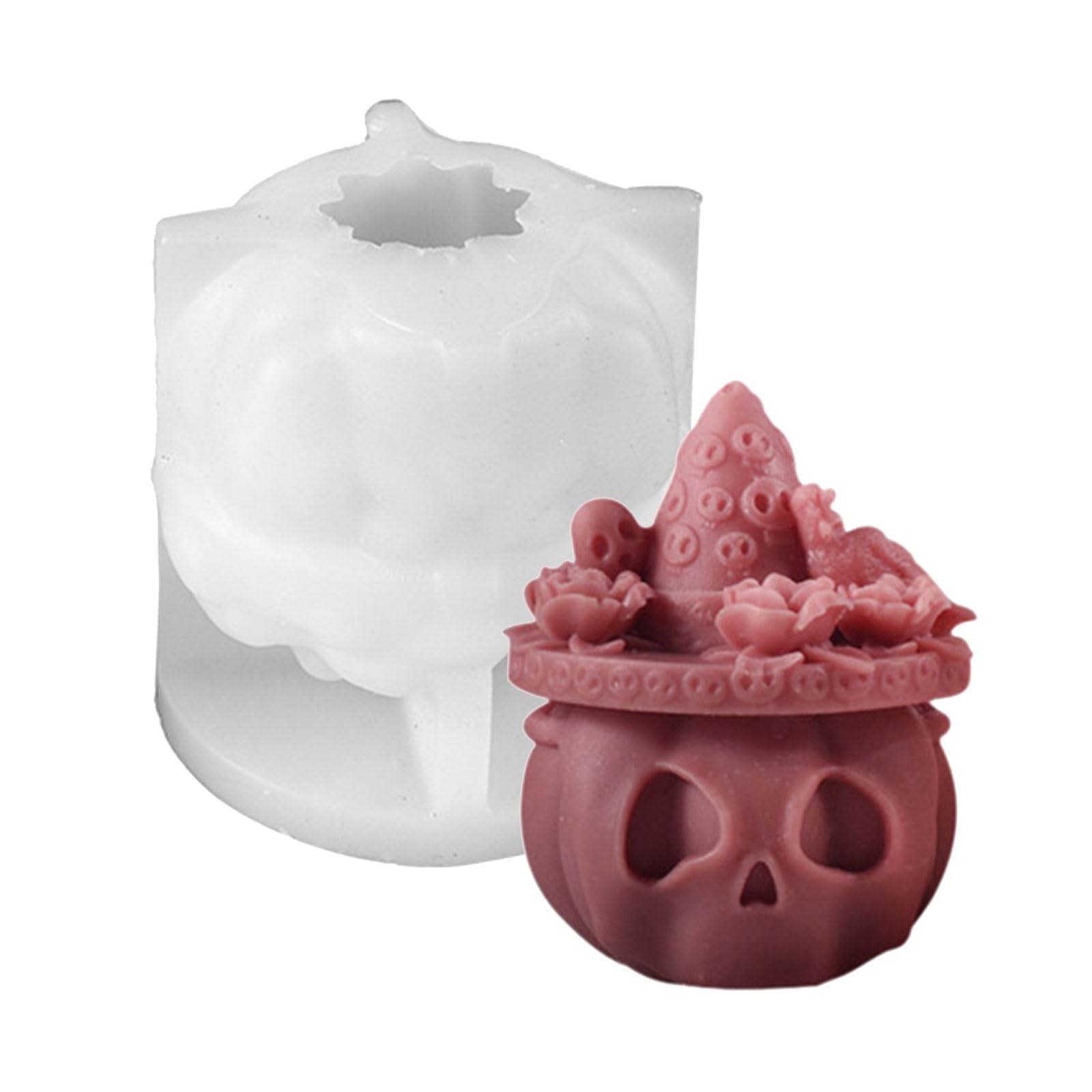 Qusinfc Halloween Theme Silicone Skull Pumpkin Silicones Molds for Epoxy Resin Soap Home Decoration Pumpkin Molds